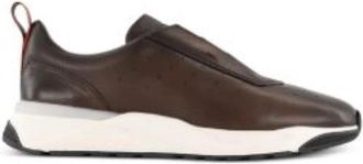 Santoni Leren Sneakers - Heren - Sneakers - Bruin - 43 EU - Schoenen