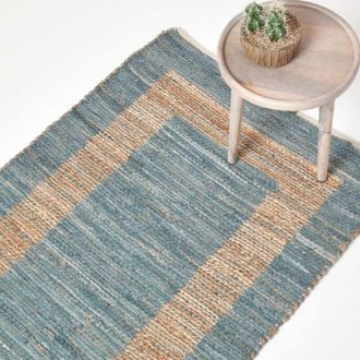 Homescapes Homescapes - Veranda Grey and Nude Hemp Chindi Rug, 160 x 230 cm