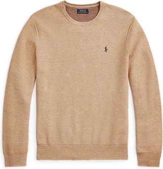 Ralph Lauren Stijlvolle Vest voor Mannen - Heren - Ronde hals truien - Bruin - L - Truien & Vesten