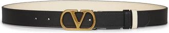 Valentino Garavani VLogo Signature Omkeerbare Riem - Dames - Riemen - Zwart - 85 CM - Leer - Accessoires