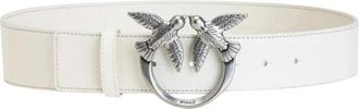 Pinko Love Berry H4 Riem - Dames - Riemen - Wit - L - Leer - Accessoires