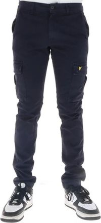 Lyle & Scott Blauwe Cargo Broek met Zakken - Heren - Slim Fit Broeken - Blauw - W34 - Katoen - Broeken