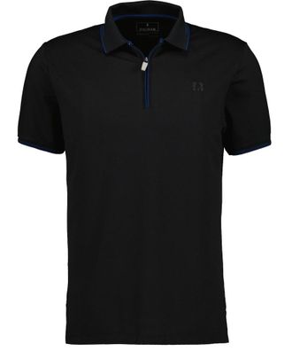 Ragman Poloshirt RAGMAN, Herren, Gr. S, schwarz, 52% Baumwolle 45% Polyester 3% Elasthan, regular fit, hoch geschlossener Ausschnitt, Shirts Poloshirt