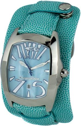 Chronotech Mens Aqua Leather Watch Ct2039m24ac - Turquoise - One Size
