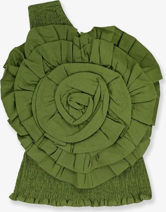 Farm Rio Top Green in lino e viscosa - FARM RIO - gender_Woman