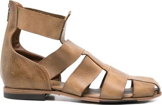 Shoto leather zipped sandals - women - Calf Leather/Calf Leather/Calf Leather - 36.5 - Brown