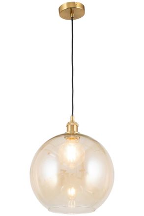 Novel H&auml;ngeleuchte, Bernsteinfarben, Metall, Glas, Vintage, Kugel, 137.5 cm, RoHS, ISO 9001, Bsci, CE, Lampen & Leuchten, Innenbeleuchtung, H&auml;ngeleuchten, P