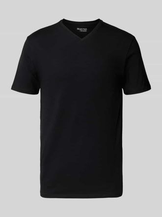 Selected Regular Fit T-Shirt aus Baumwoll-Mix Modell NEWPIMA in Black, Gr&ouml;&szlig;e L