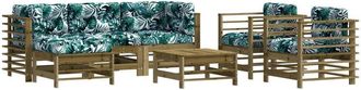 vidaXL Juego De Muebles Jard&iacute;n 7 Pzas Y Cojines Madera Pino Impregnada Vidaxl