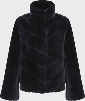 Gorski Reversible Chevron Lamb Shearling Jacket With Horizontal Sleeve