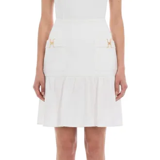 Elisabetta Franchi White Solid Mini Skirt