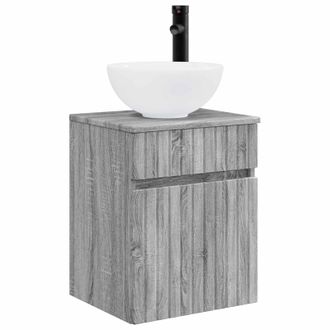 vidaXL Vanidad De Lavabo Montada En La Pared Sonoma Gris Vidaxl