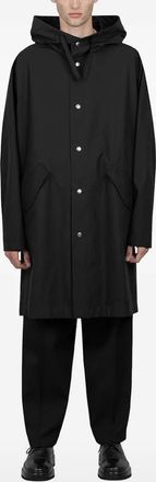 Jil Sander logo-print hooded raincoat - men - Cotton/Viscose/Polyamide - 48 - Black