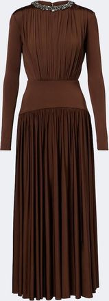 Roland Mouret Vestido largo de jersey adornado y fruncido