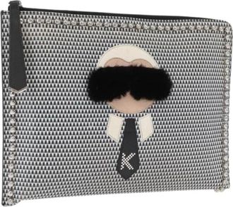 Fendi Pre-owned Clutches, female, Gray, Size: ONE SIZE Pre-owned Leather Clutch