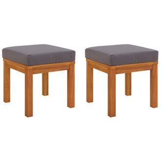 vidaXL Taburetes De Jard&iacute;n Con Cojines 2 Uds Madera Acacia 40x40x42 Cm Vidaxl