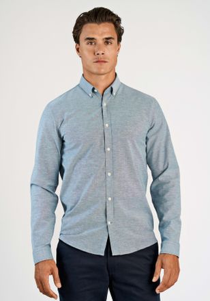 Lindbergh Langarmhemd LINDBERGH, Herren, Gr. XXL, N-Gr, dk blau mix, Web, Obermaterial: 97% Baumwolle, 3% Elasthan, unifarben, gerade h&uuml;ftbedeckend, Rundhals, 2