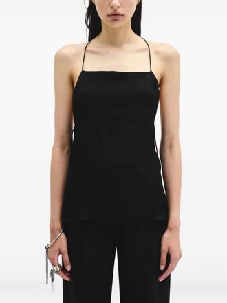 Ann Demeulemeester Heda open-back top - women - Silk/Acrylic - 44 - Black