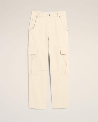 Ami White baggy-fit cargo cotton trousers White - XXS - for Women