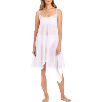 Bleu Rod Beattie Handkerchief Hem Cover-Up Midi Dress in White at Nordstrom, Size Medium