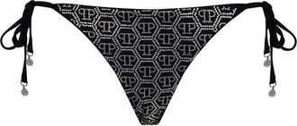 Philipp Plein Zwemshort Monogram Strass - Dames - Bikinis - Zwart - L - Polyester - Badmode