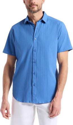 Robert Graham Thresher Short Sleeve Button-Up Shirt in Blue at Nordstrom, Size Xxx-Large