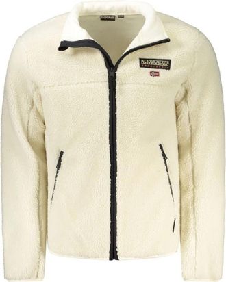 Napapijri Witte Polyester Herenjas - Heren - Vesten met rits - Beige - 3XL - Polyester - Hoodies & sweatvesten