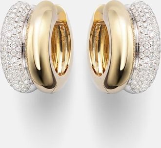 Yvonne Léon Yvonne Léon Orecchini a cerchio in oro bianco e giallo 9kt con diamanti