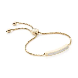 Monica Vinader Gold Baja Skinny Bracelet Diamond