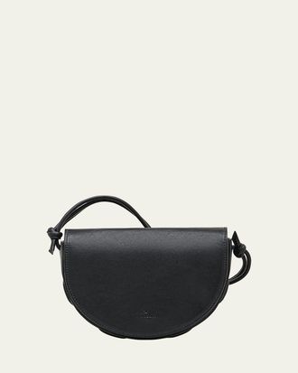 IL BISONTE Snodo Flap Leather Crossbody Bag