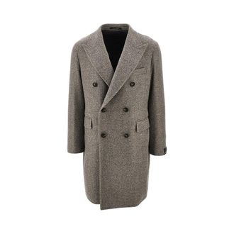 Tagliatore Wool herringbone double-breasted coat Man 48