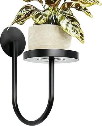 OEM Estante De Pared - Soporte Para Plantas - Exhibici&oacute;n De Plantas - Dise&ntilde;o Que Ahorra Espacio - 26 X 16 X 13 Cm - Negro