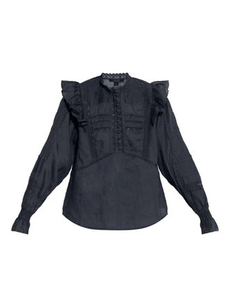AllSaints Heather blouse - women - Cotton/Ramie - 14 - Blue