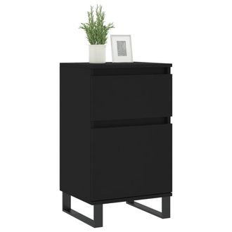 Berkfield Home Sideboards 2 pcs Black 40x35x70 cm Engineered Wood | Size: 40 x 35 x 70 cm