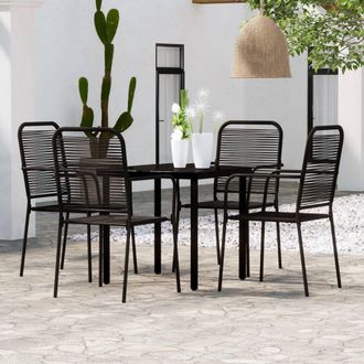 Berkfield Home 5 Piece Garden Dining Set Black