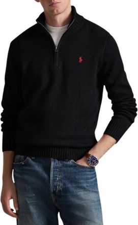 Ralph Lauren Lange Mouwen Trui met Rits - Heren - Vesten met rits - Zwart - S - Katoen - Hoodies & sweatvesten