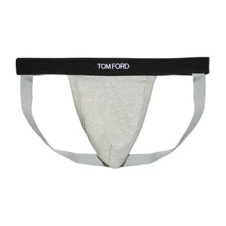 Tom Ford Bottoms, male, Gray, Size: 2XL Logo Jockstraps