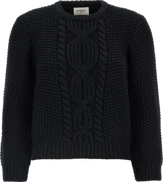 Saint Laurent Black Wool Mens Cardigan