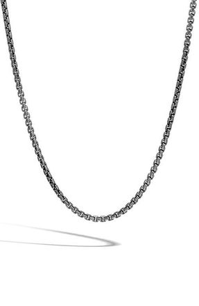 John Hardy Mens Classic Box Chain Necklace in Black Rhodium at Nordstrom, Size 22 In