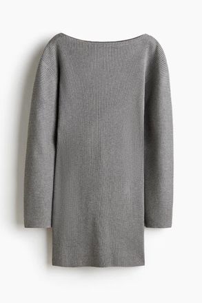 H&M Rib-knit Dress in Gray Melange at Nordstrom, Size Xx-Large