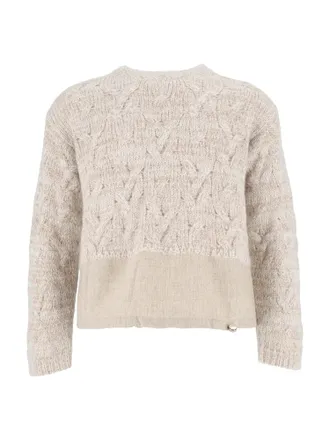 Fabiana Filippi Mohair Flannel Hem Cable Sweater