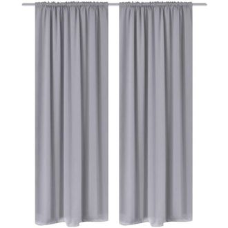 vidaXL 130376 2 Pcs Ranura Gris - Blackout Encendido Por La Cortocircuito 135 X 245 Cm - 15127