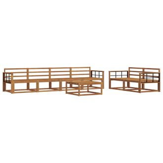 vidaXL Conjunto De Sof&aacute;s De Exterior 7 Pcs Natural Vidaxl