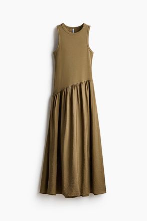H&M Ausgestelltes Kleid - Khakigr&uuml;n
