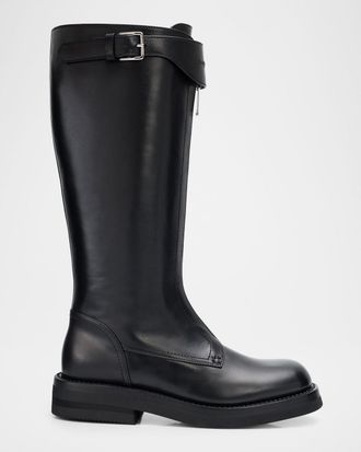 Alexander McQueen Countryside Leather Knee-High Boots