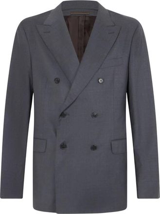 Slowear Dubbelrijige Blazer - Heren - Business blazers - Grijs - L - Wol - Kostuums