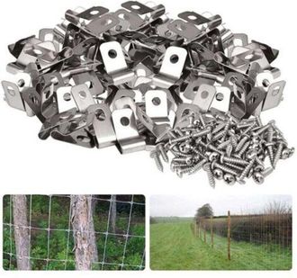 OEM Paquete De 100 Abrazaderas Para Cercas, Abrazaderas De Alambre De Acero Inoxidable, Abrazaderas Para Cables, Abrazaderas Para Jaulas De Alambre, Abraz