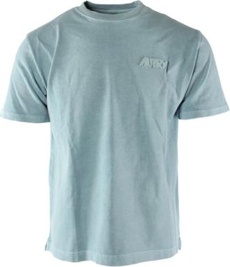 Autry Crew Neck Logo T-Shirt - Heren - T-shirts - Blauw - S - Katoen - Tops