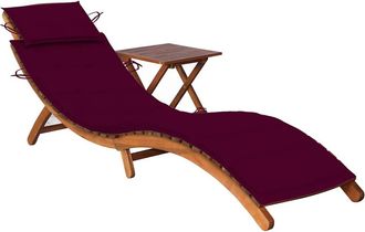 vidaXL Vidaxl - Tumbona De Jard&iacute;n Con Mesa Y Coj&iacute;n Madera Maciza De Acacia