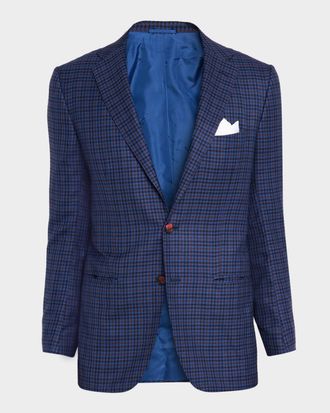 Kiton Men & apos;s Soft Cashmere Multi-Check Sport Coat